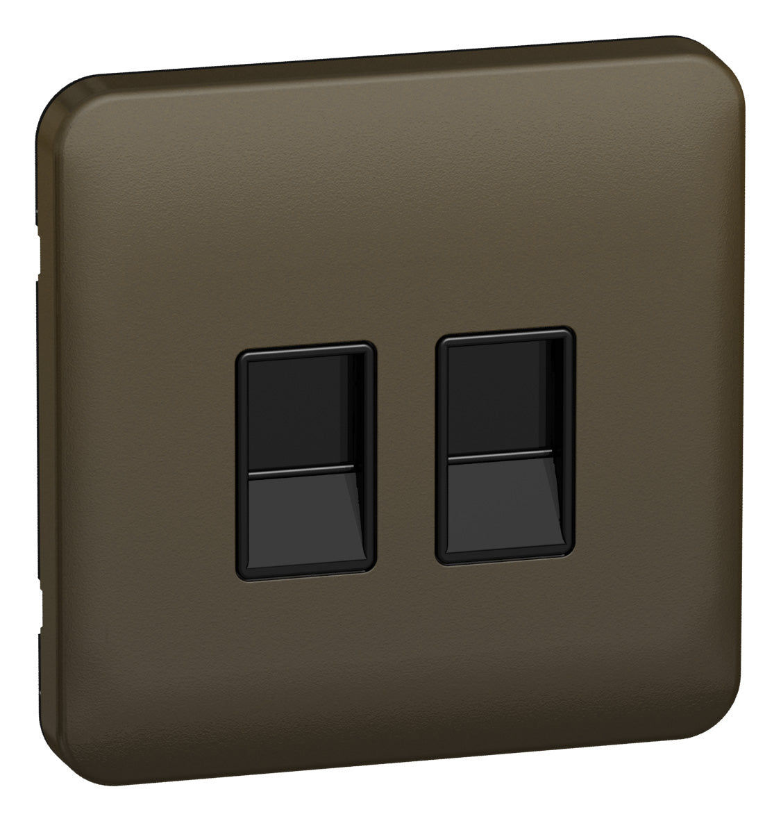 Schneider GGBL7072C5BMBS 1 Gang Twin RJ45 Cat 5 Data Outlet Mocha Bronze Black Insert