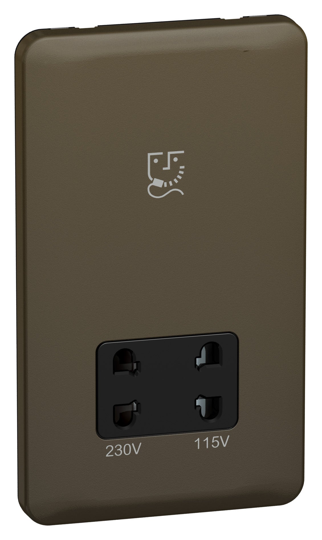 Schneider GGBL7090BMBS 115/230V Shaver Socket Mocha Bronze Black Insert