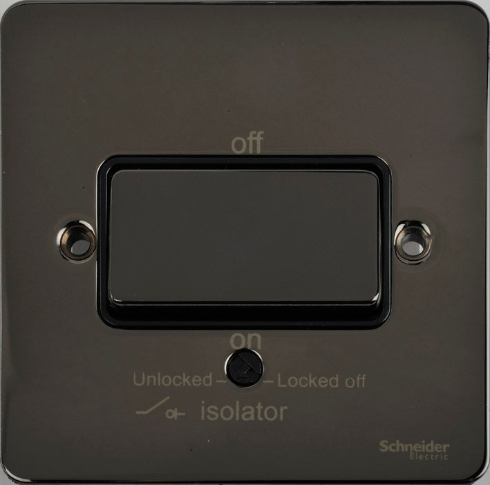 Schneider GU1213BBN Fan Isolator Switch Black Nickel