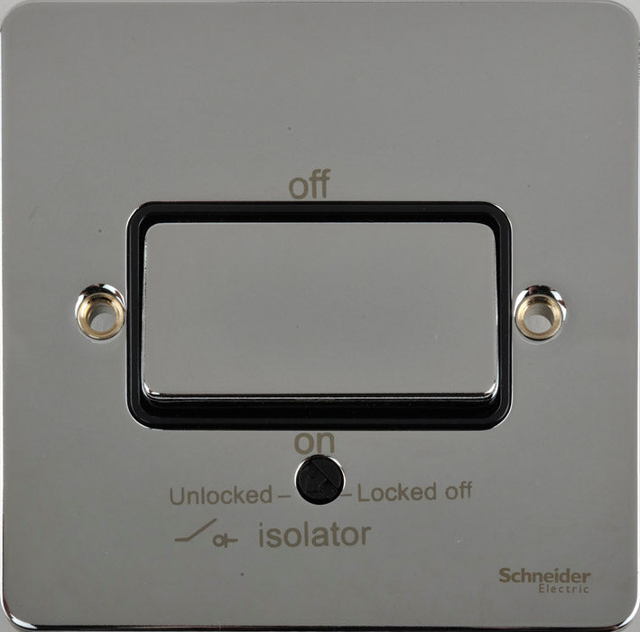 Schneider GU1213BPC Fan Isolator Switch Polished Chrome Black Insert