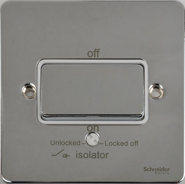 Schneider GU1213WPC Fan Isolator Switch Polished Chrome White Insert