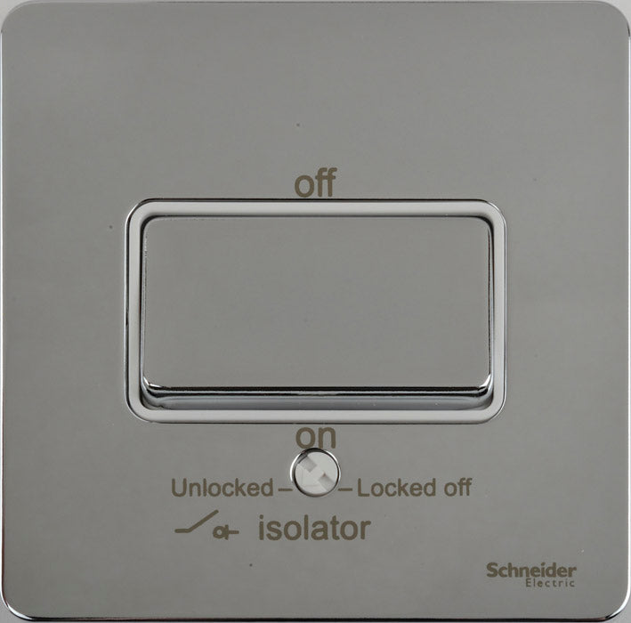 Schneider GU1413WPC Fan Isolator Switch Polished Chrome White Insert