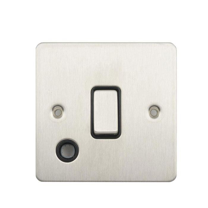 Schneider GU2213BSS 1 Gang 20A DP Switch with Flex Outlet Stainless Steel Black Insert