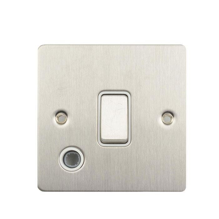 Schneider GU2213WSS 1 Gang 20A DP Switch with Flex Outlet Stainless Steel White Insert