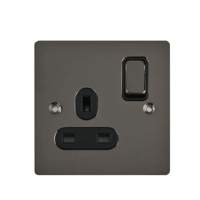 Schneider GU3210DBBN 1 Gang 13A DP Switched Socket Black Nickel