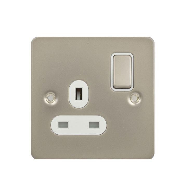 Schneider GU3210WPN 1 Gang 13A Switched Socket Pearl Nickel