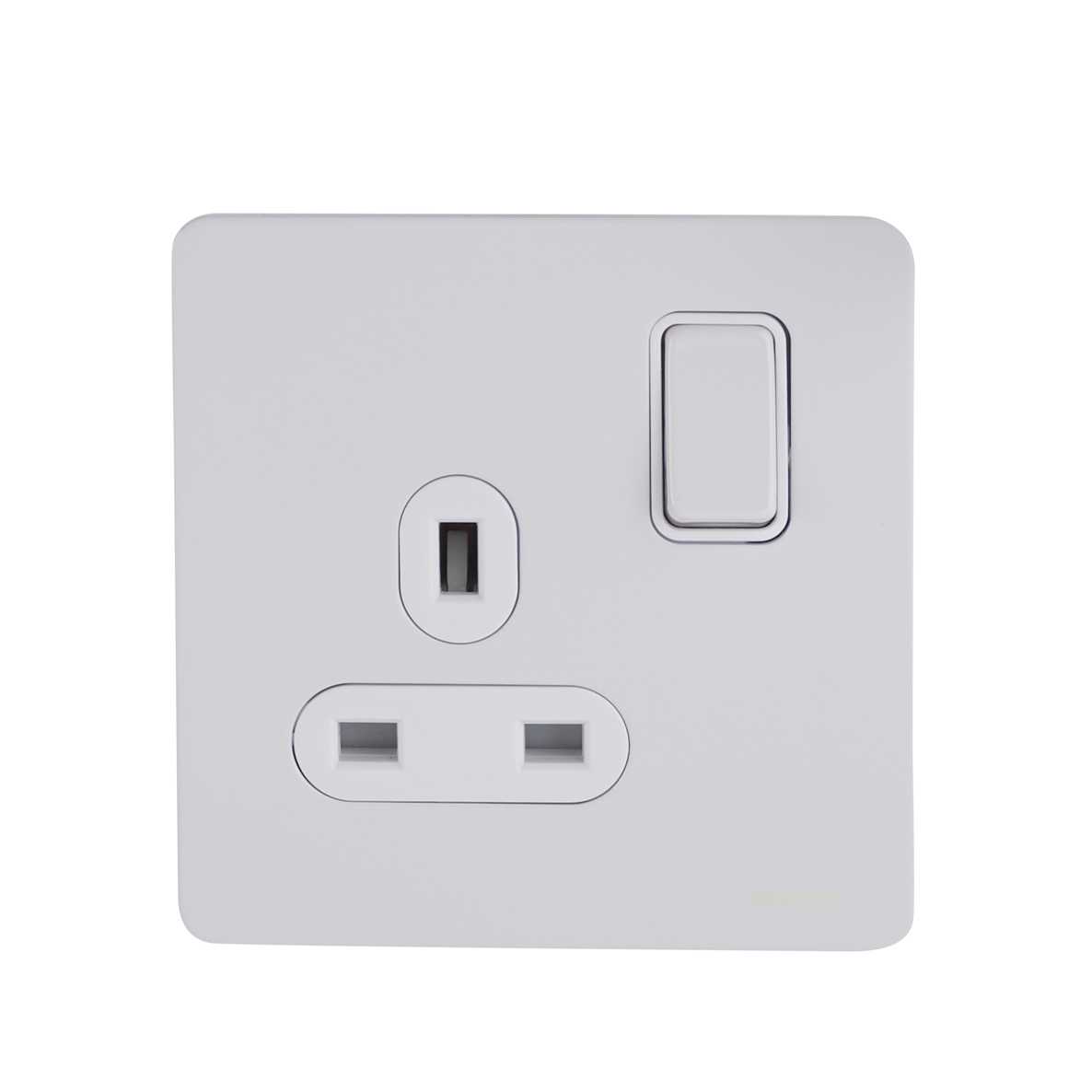 Schneider GU3410DWPW 1 Gang 13A DP Switched Socket White Metal