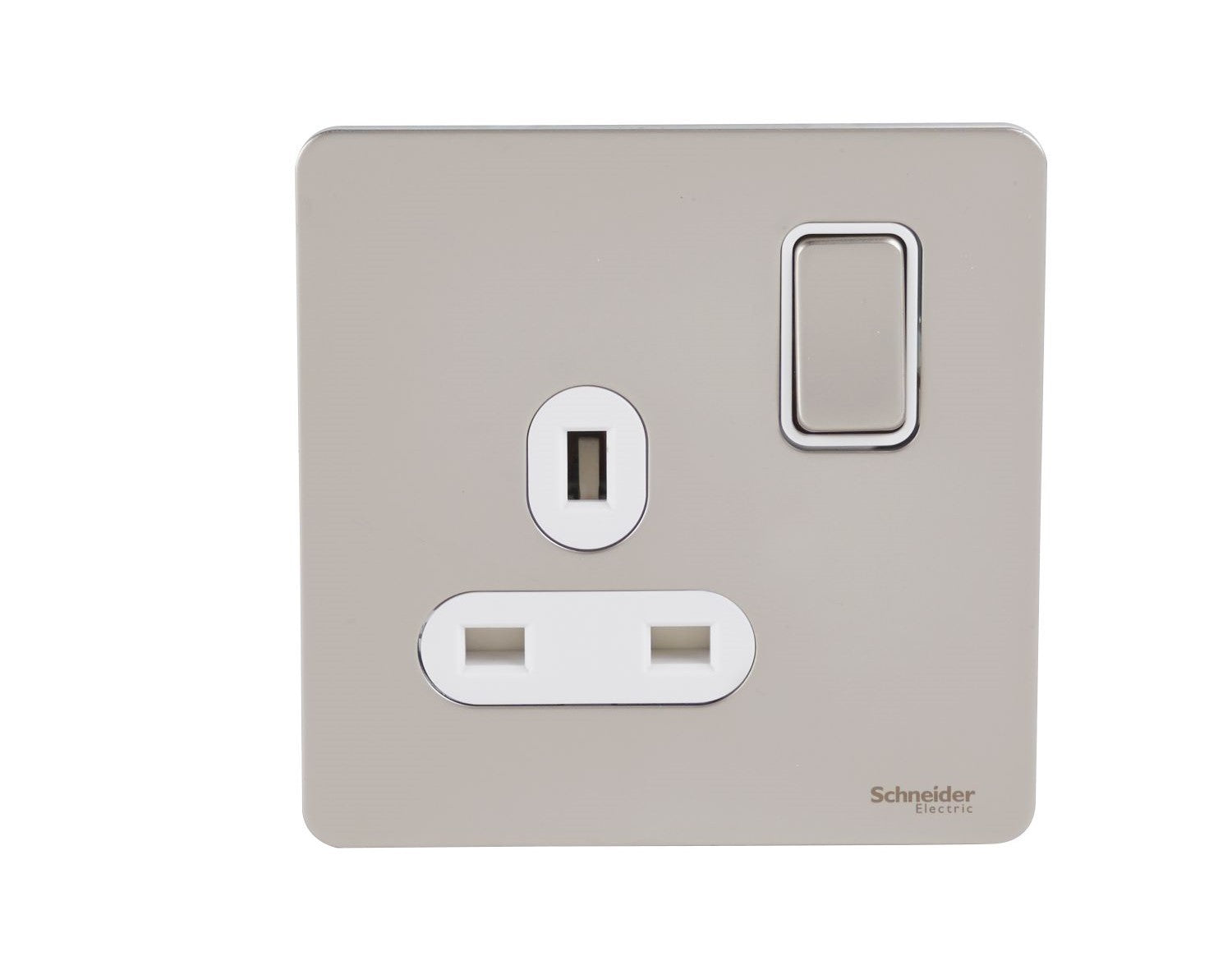 Schneider GU3410DWPN 1 Gang 13A DP Switched Socket Pearl Nickel