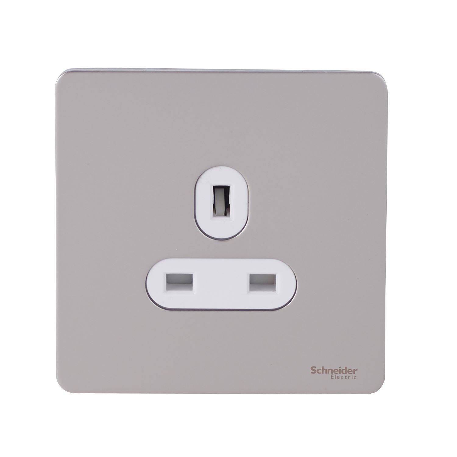 Schneider GU3450WPN 1 Gang 13A Unswitched Socket Pearl Nickel