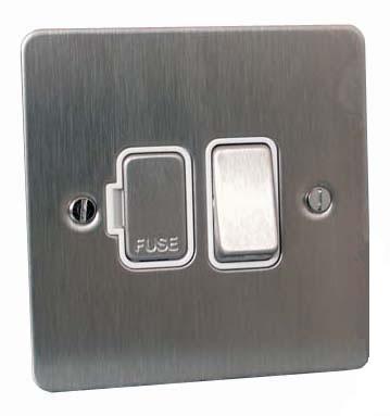 Schneider GU5210WSS 13A Switched Spur Stainless Steel White Insert