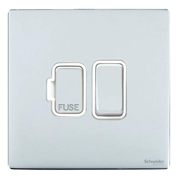 Schneider GU5410WPC 13A Switched Spur Polished Chrome White Insert