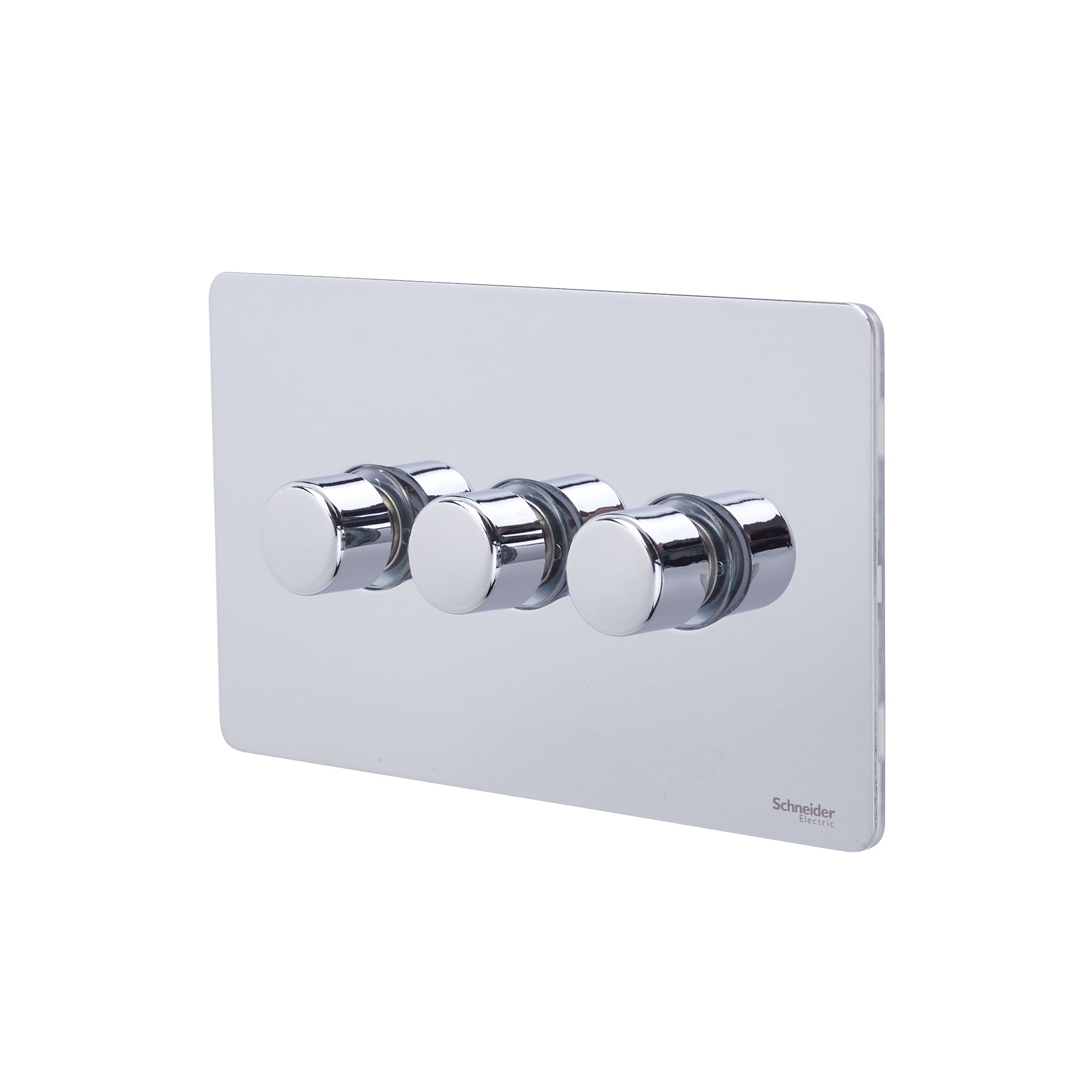 Schneider GU6432CPC 3 Gang 2 Way 250W Dimmer Polished Chrome