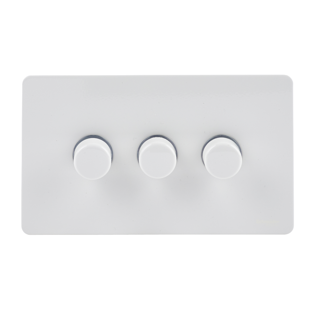 Schneider GU6432CPW 3 Gang 2 Way 250W Dimmer White Metal