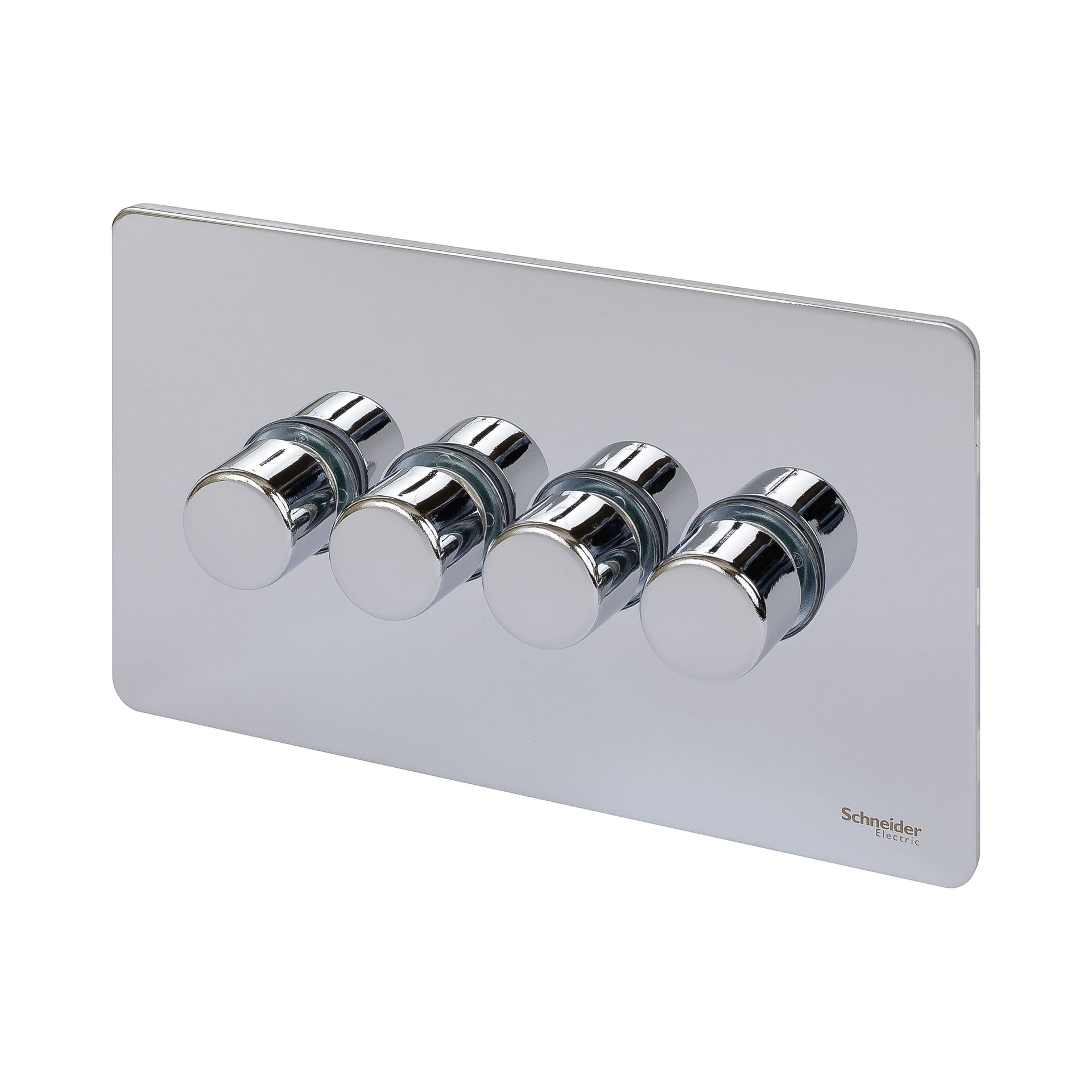 Schneider GU6442CPC 4 Gang 2 Way 250W Dimmer Polished Chrome