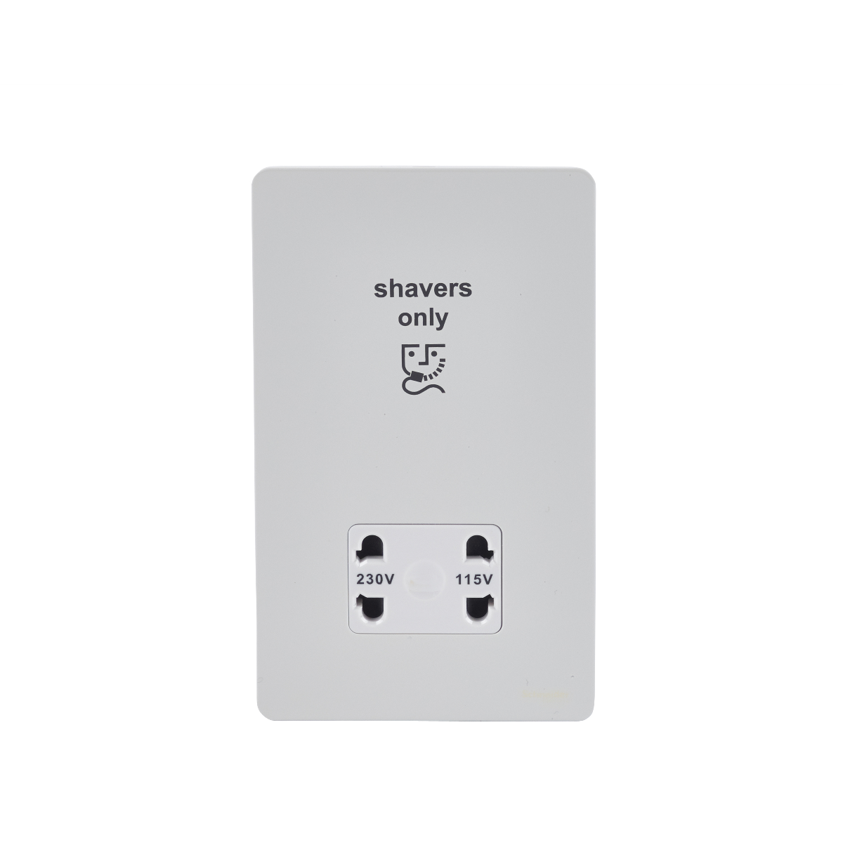 Schneider GU7490WPW 115/230V Shaver Socket White Metal