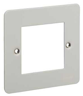 Schneider GU8260PW 1 Gang 2 Module Euromodule Faceplate White Metal