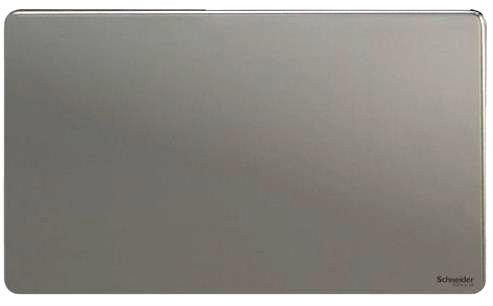 Schneider GU8420BN 2 Gang Blank Plate Black Nickel