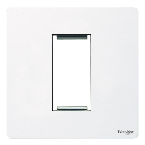 Schneider GU8450PW 1 Gang 1 Module Faceplate White Metal