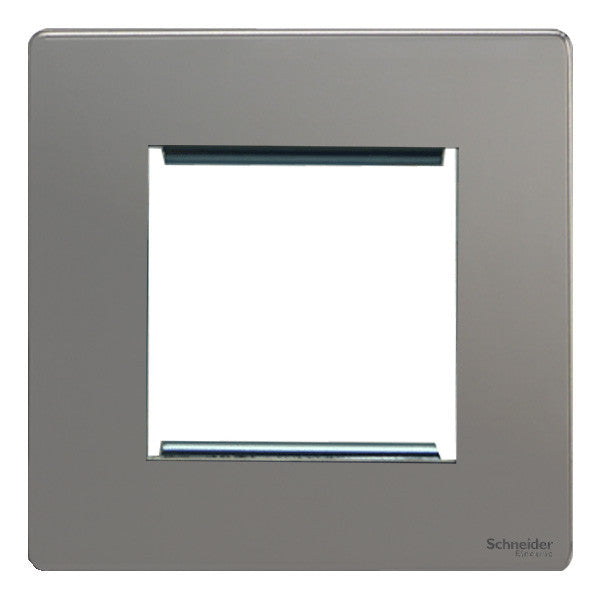 Schneider GU8460BN 1 Gang 2 Module Faceplate Black Nickel