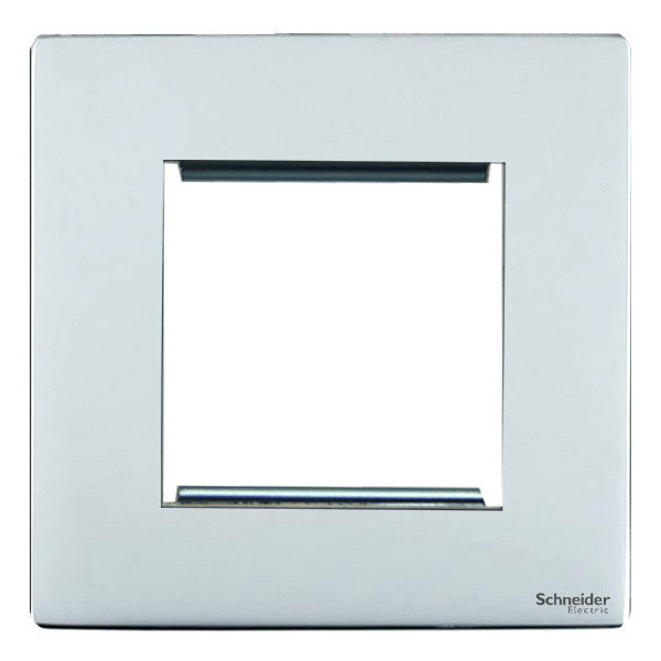 Schneider GU8460PC 1 Gang 2 Module Faceplate Polished Chrome