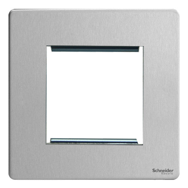 Schneider GU8460SS 1 Gang 2 Module Faceplate Stainless Steel