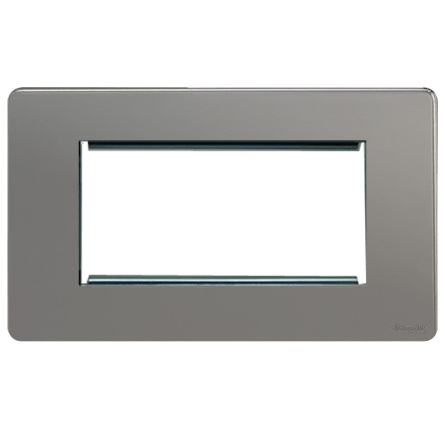 Schneider GU8480BN 2 Gang 4 Module Faceplate Black Nickel