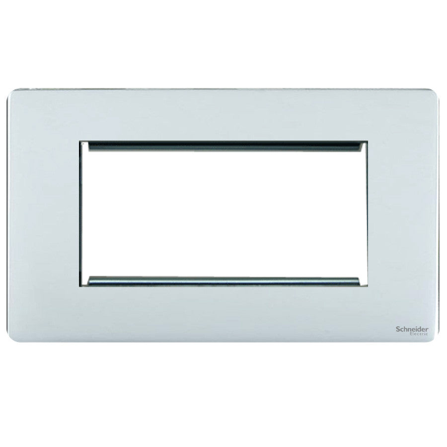 Schneider GU8480PC 2 Gang 4 Module Faceplate Polished Chrome