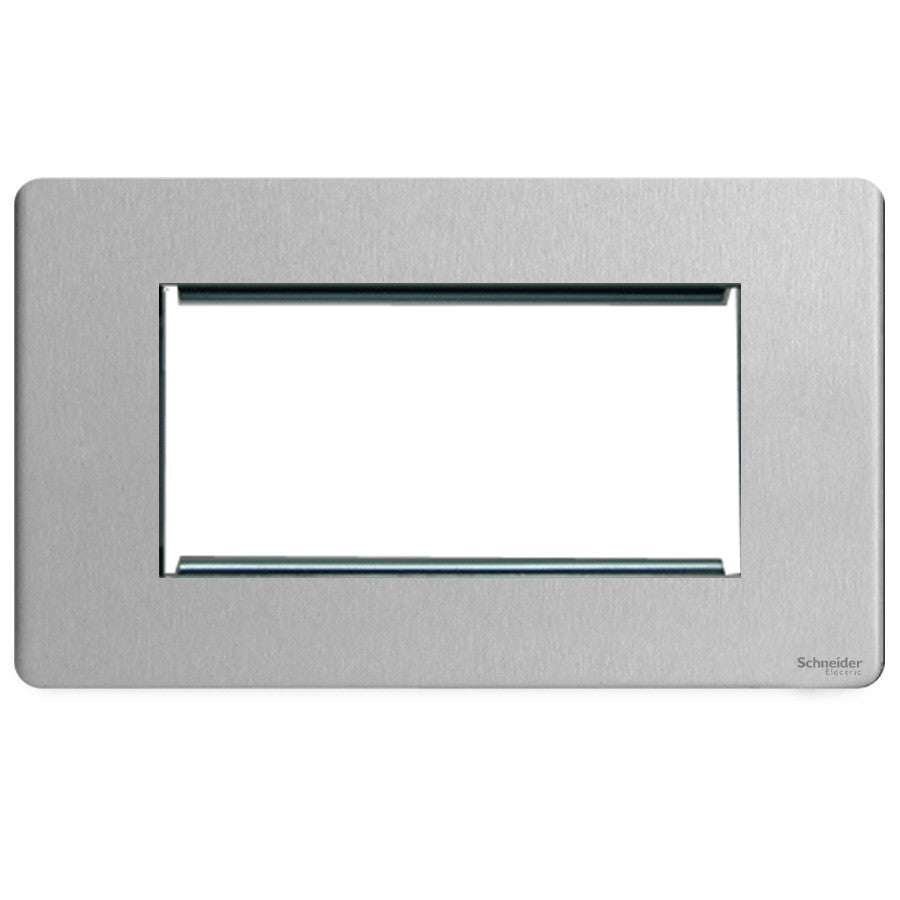 Schneider GU8480SS 2 Gang 4 Module Faceplate Stainless Steel