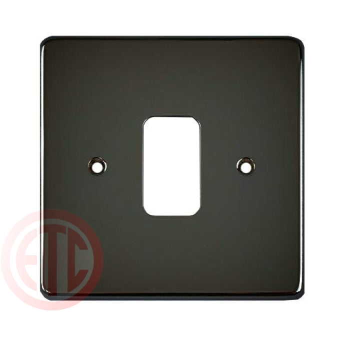 Schneider GUG01GBN 1 Gang Grid Faceplate with Mounting Frame Black Nickel