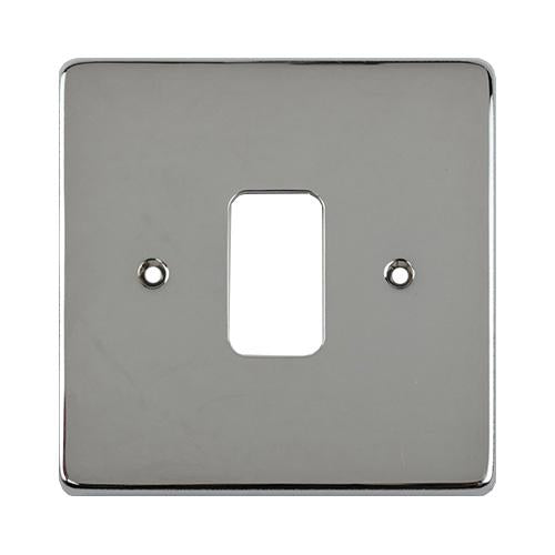 Schneider GUG01GMS 1 Gang Grid Faceplate with Mounting Frame Polished Chrome