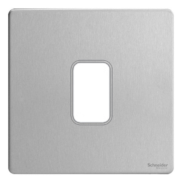 Schneider GUGS01GSS 1 Gang Grid Faceplate with Mounting Frame Stainless Steel