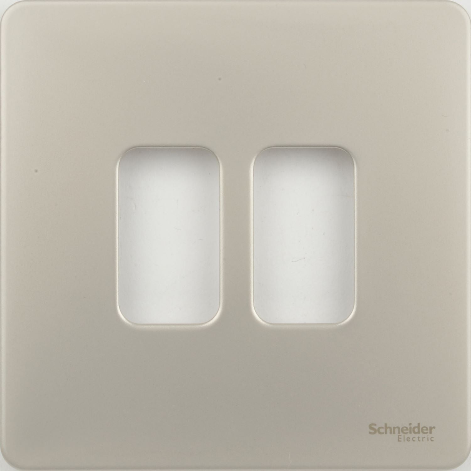 Schneider GUGS02GPN 2 Gang Grid Faceplate with Mounting Frame Pearl Nickel