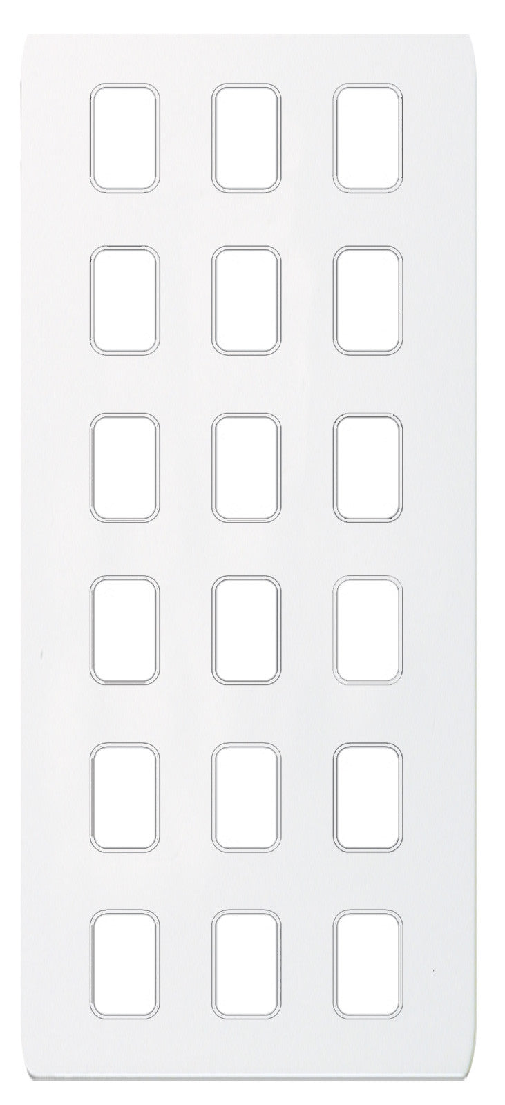 Schneider GUGS18GPW 18 Gang Grid Faceplate with Mounting Frame White Metal