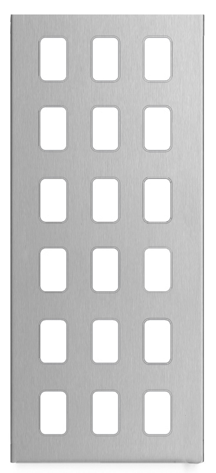 Schneider GUGS18GSS 18 Gang Grid Faceplate with Mounting Frame Stainless Steel