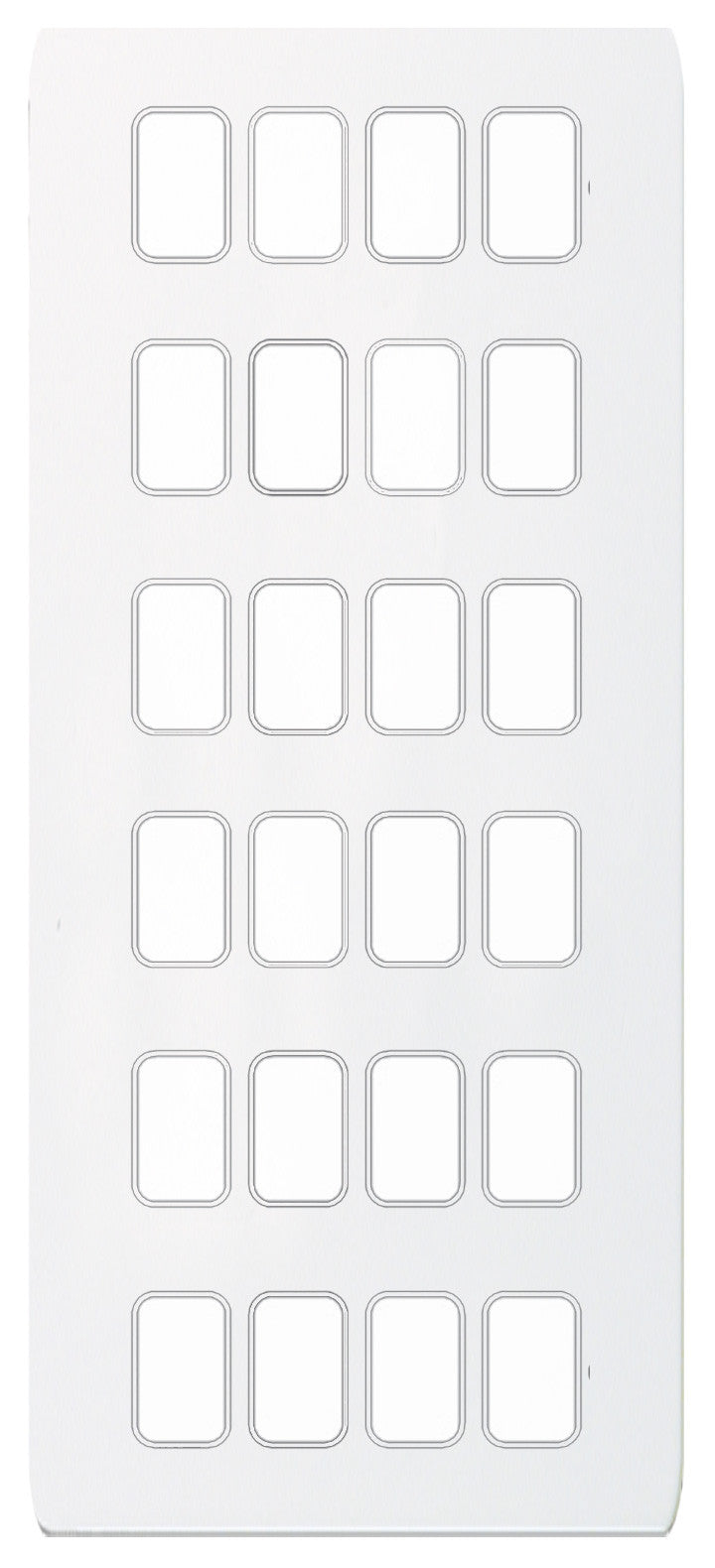 Schneider GUGS24GPW 24 Gang Grid Faceplate with Mounting Frame White Metal