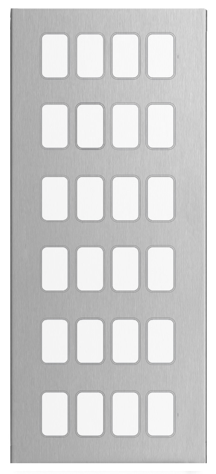 Schneider GUGS24GSS 24 Gang Grid Faceplate with Mounting Frame Stainless Steel