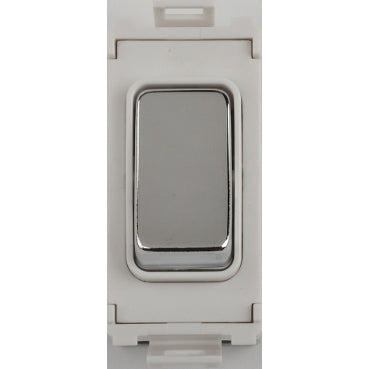 Schneider GUG102RWMS 2 Way Retractive Switch Module Polished Chrome White Insert