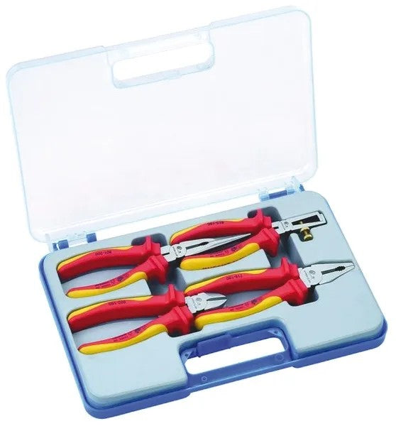 Term Tech HC-22003-4 4 Piece VDE Pliers Kit with Case