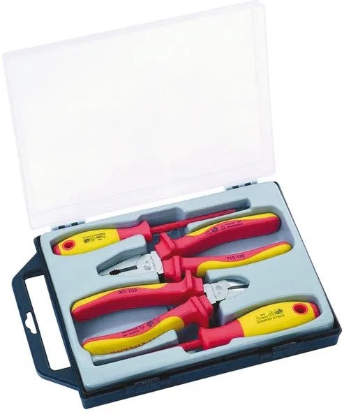 Term Tech HC-22008-4 4 Piece VDE Pliers & Screwdriver Kit with Case