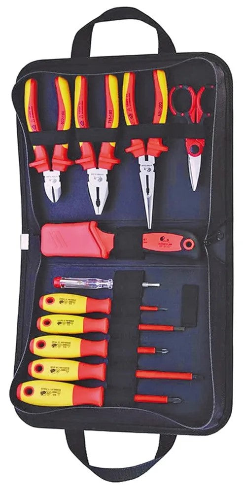 Term Tech HC-22013-11 11 Piece VDE Pliers, Blade & Screwdriver Kit with Case