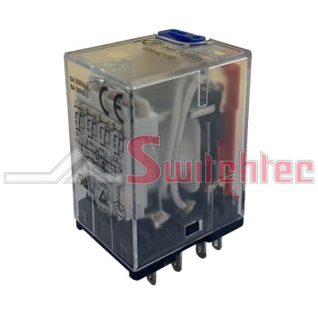 Switchtec HF18FHA0243Z13D Hongfa 7A 3 Pole 11 Pin Plug In Relay With Test, Flag & LED 24V AC