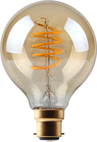 Kosnic KDFL05G100/B22-GLD 5W BC Dimmable Spiral LED Filament Gold Globe 100 2200K