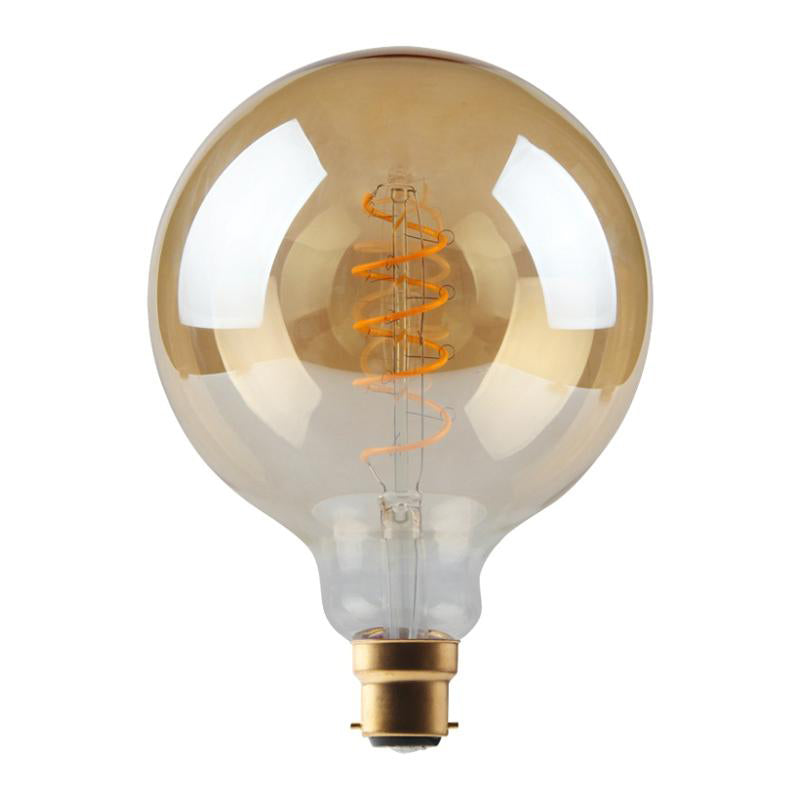 Kosnic KDFL05G125/B22-GLD 5W BC Dimmable Spiral LED Filament Gold Globe 125 2200K