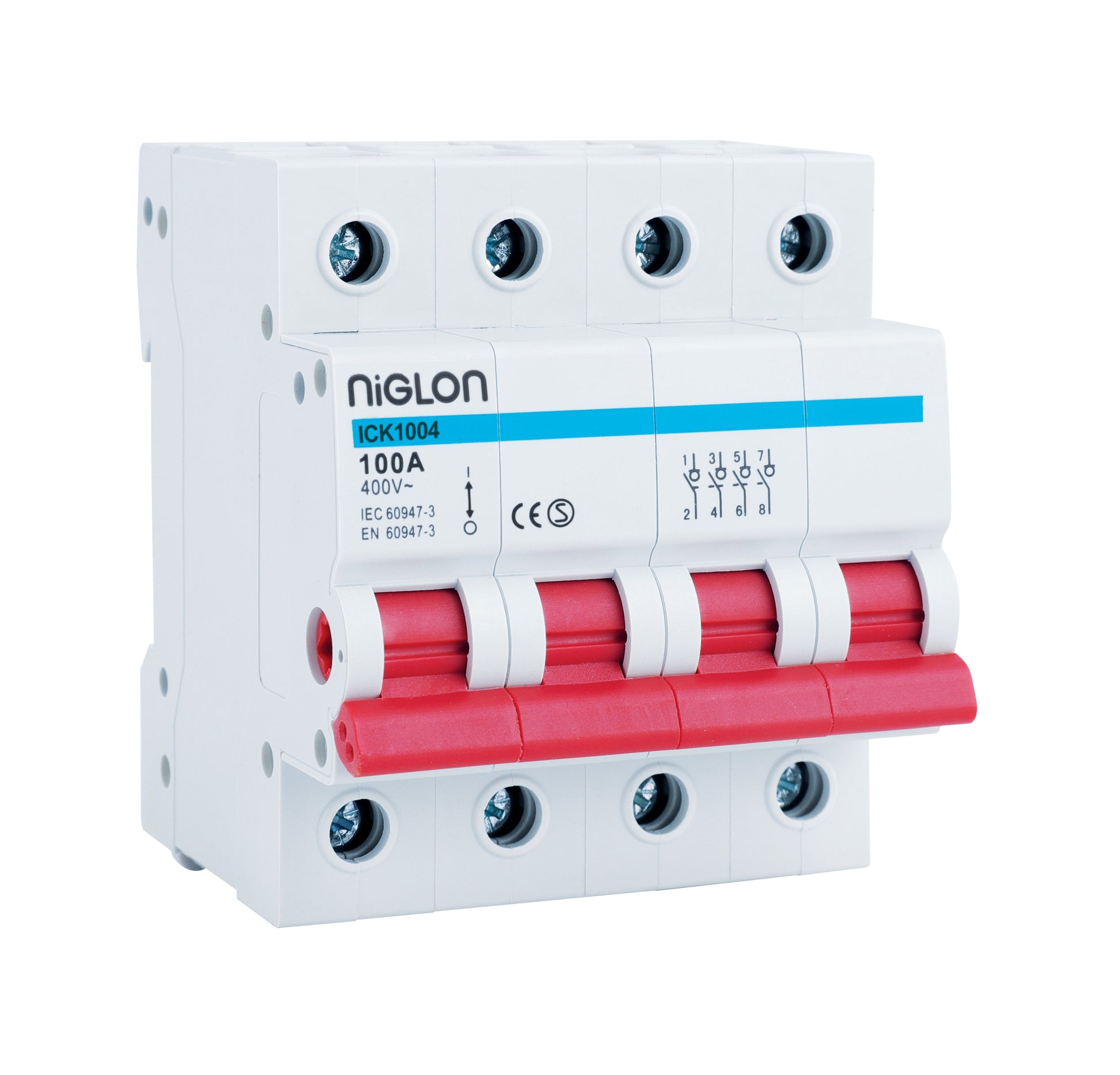 Niglon ICK1004 100A 4 Pole Mains Switch