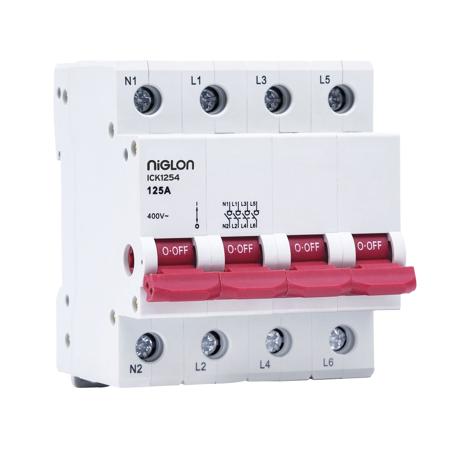 Niglon ICK1254 125A 4 Pole Mains Switch