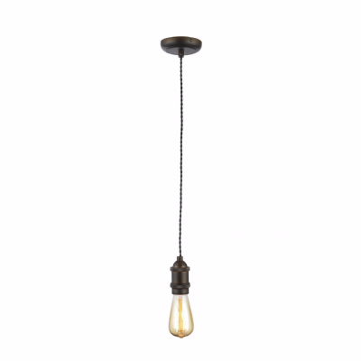 Forum INL-27988-BRZ Dale E27 Bronze Pendant with Twisted Black Flex