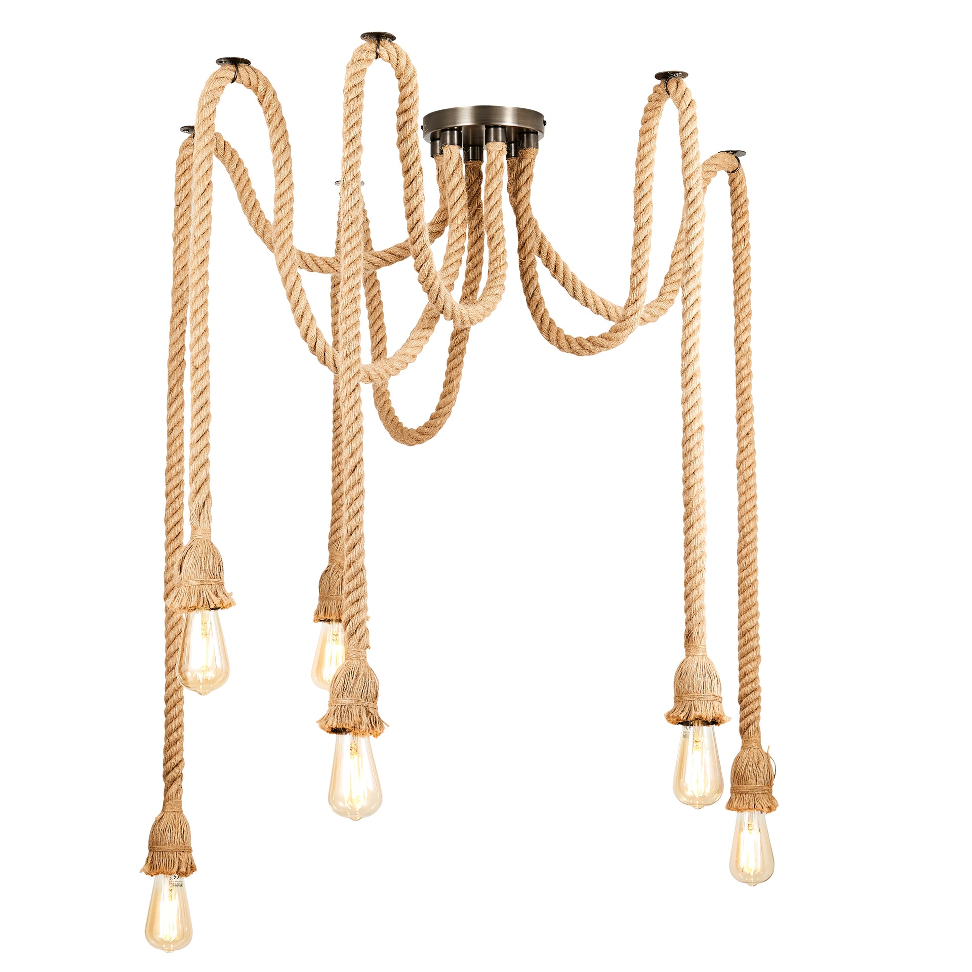 Forum INL-37829 Napoli 6 x ES Pewter Rope Light Pendant