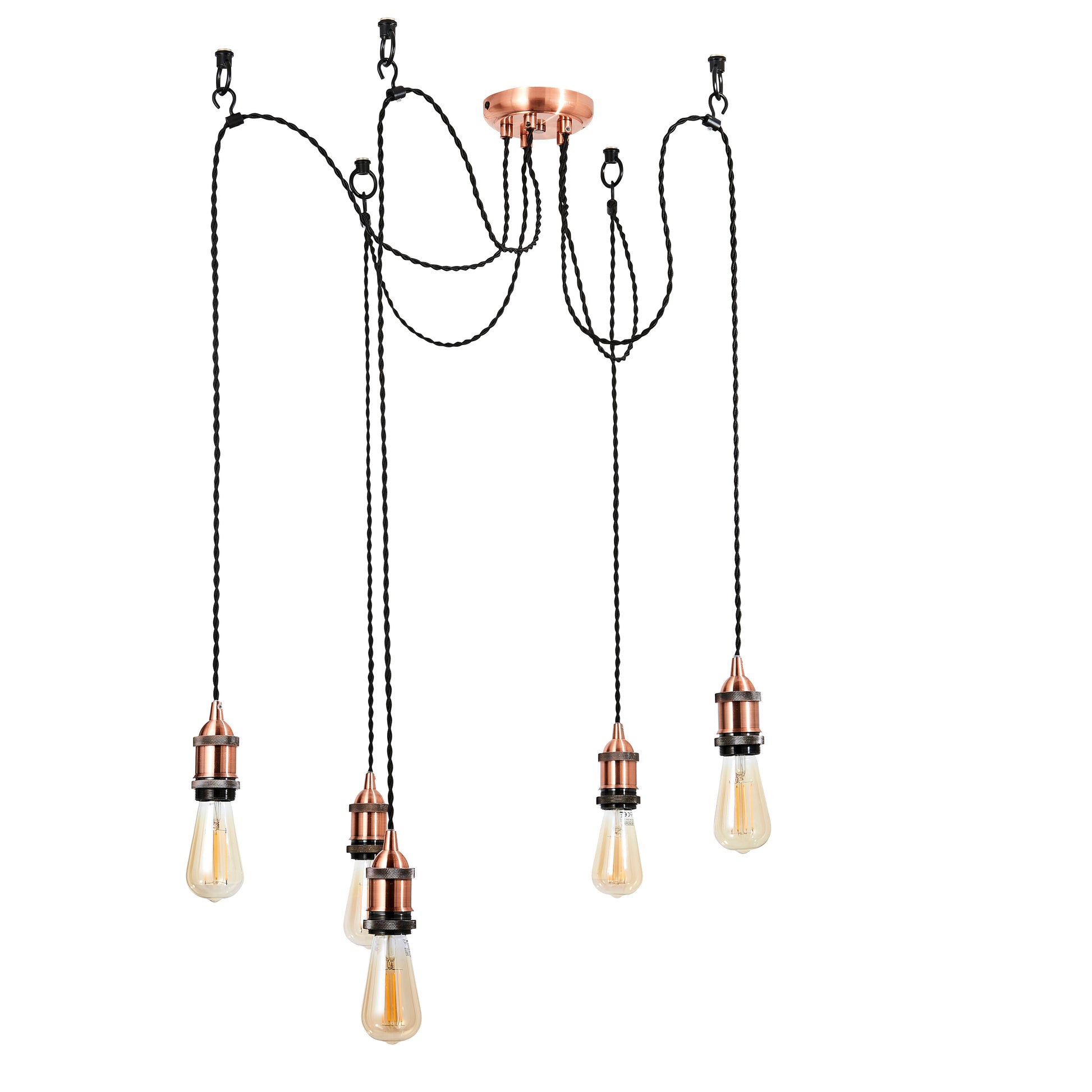 Forum INL-37878 Padua 5 x ES Antique Copper Ceiling Pendant