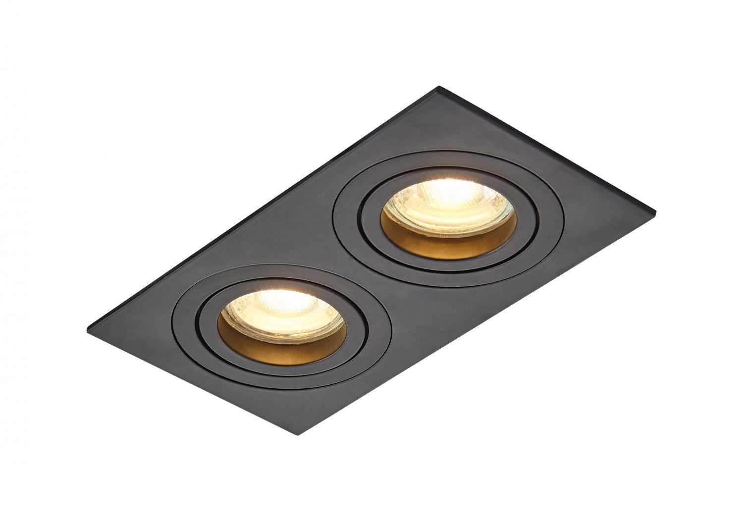 Forum INL-38618-BLK Pasto 2 x GU10 Rectangular Black Adjustable Downlight