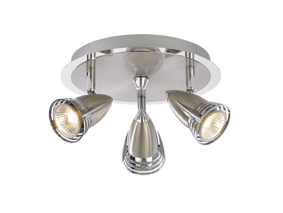 Forum INL-598310-SNIC Elara 3 x GU10 Satin Nickel & Chrome Plate Spotlight IP20